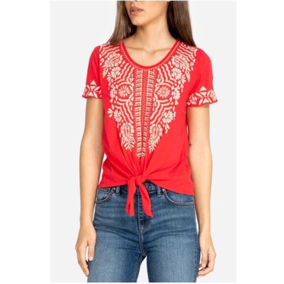 Johnny Was Rita Knot Tie T-Shirt Sz XS - Picture 1 of 8